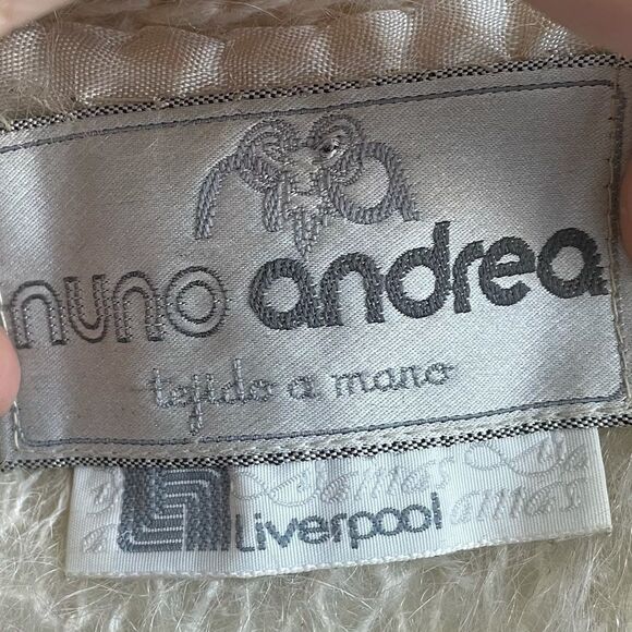 NUNO ANDREA Vintage Mohair Open Front Knit Cardigan Sweater Cream L - Picture 9 of 14